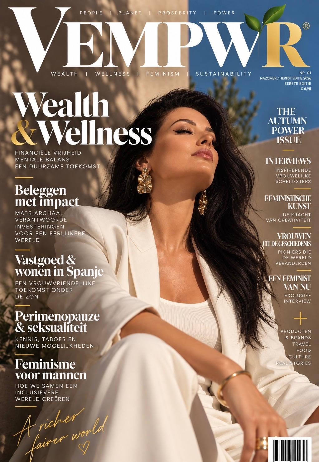 Cover van VEMPWR Magazine editie 01 — Wealth & Wellness